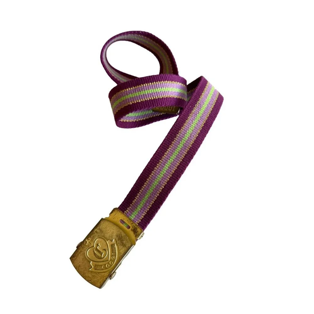 Coogi Vintage 1980s Child Adjustable‎ Belt Purple Gold Metallic